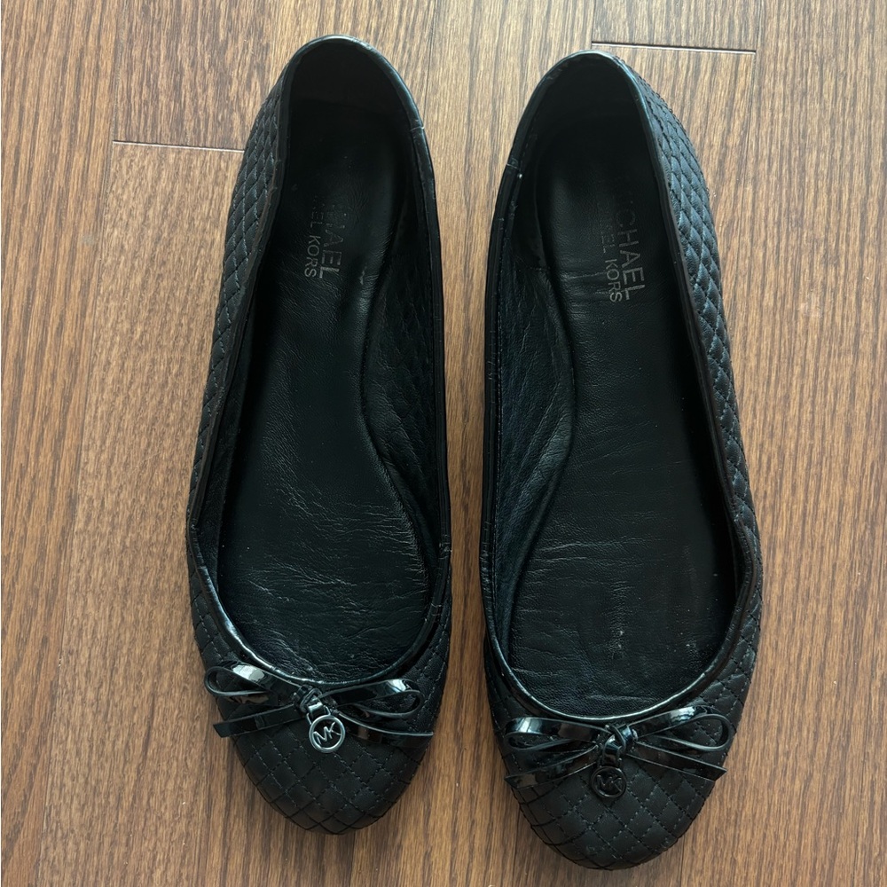 Michael Kors Black Quilted Flats